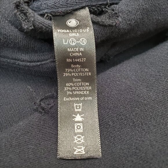 Girls Yogalicious Black Hoodie L 12/14 Destroyed Zombie Ripped Thrashed Gothic - Picture 7 of 8